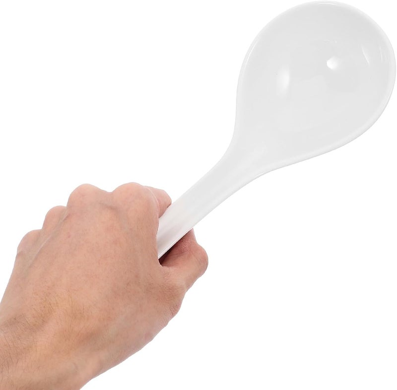 OSOLADY Bone China Ceramic Asian Soup Ladle for Ramen Pho Wonton Dumplings Microwave Dishwasher Safe Rice Spoon for Stirring and Pouring Multipurpose Serving Utensil for Family Meals and - Image 3